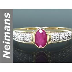 0.66 ct Ruby & Diamond Ring 14kt Gold