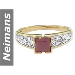 0.96 ct Ruby & Diamond Ring 14kt Gold