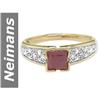 Image 1 : 0.96 ct Ruby & Diamond Ring 14kt Gold