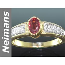 0.66 ct Songea Sapphire & Diamond Ring 14kt Gold