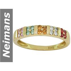 0.74 ct Green, Pink, White, Yellow Sapphire & Songea Ring 14kt Gold