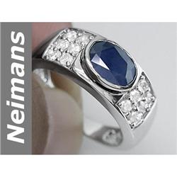 Antique 1.86 ct Sapphire & Diamond Ring 14kt Gold NR