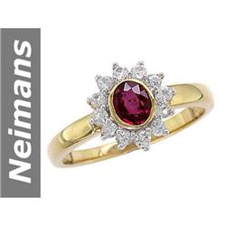 1.04 ct Songea Sapphire & White Sapphire Ring 14kt Gold