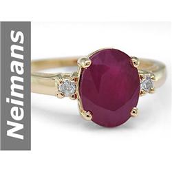 Classic 2.17 ct Ruby & Diamond Ring 14kt Gold Certified
