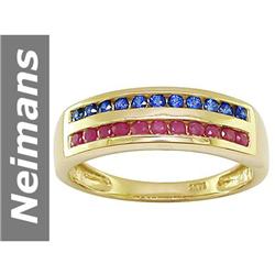 0.83 ct Ruby & Sapphire Ring 14kt Gold