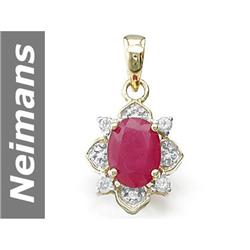 1.62 ct Ruby & Diamond Pendant 14kt Gold
