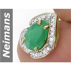 1.97 ct Emerald & Diamond Pendant 14kt Gold