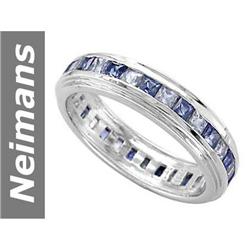 2.7 ct Blue, White Sapphire Ring 14kt Gold