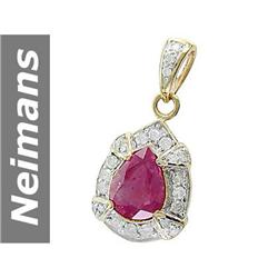 1.66 ct Ruby & Diamond Pendant 14kt Gold