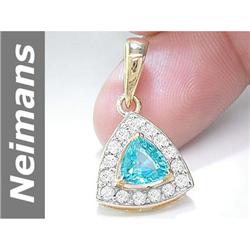 1.68 ct Apatite & Diamond Pendant 14kt Gold
