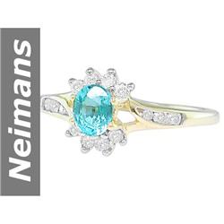 0.68 ct Apatite & Diamond Ring 14kt Gold
