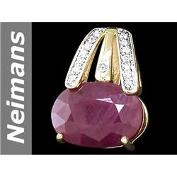 8.09 ct Ruby & Diamond Pendant 14kt Gold