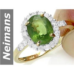 2.3 ct Green Apatite & Diamond Ring 14kt Gold