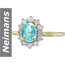 0.84 ct Apatite & Diamond Ring 14kt Gold