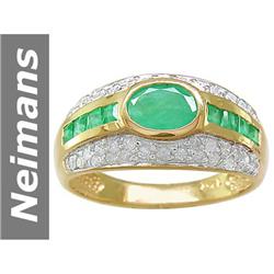 1.64 ct Emerald & Diamond Ring 14kt Gold