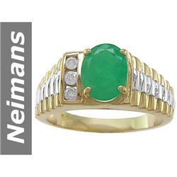 1.69 ct Emerald & Diamond Ring 14kt Gold