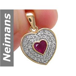 0.8 ct Ruby & Diamond Pendant 14kt Gold