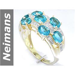 3.2 ct Apatite & Diamond Ring 14kt Gold