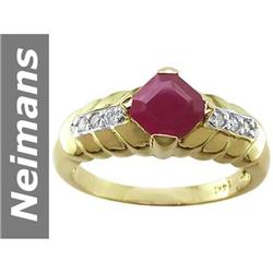 1.47 ct Ruby & Diamond Ring 14kt Gold