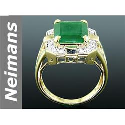 5.62 ct Emerald & Diamond Ring 14kt Gold