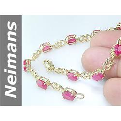 10.45 ct Ruby Bracelet 14kt Gold