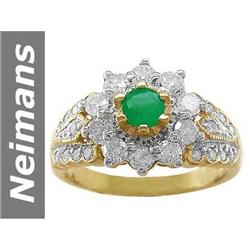 1.43 ct Emerald & Diamond Ring 14kt Gold