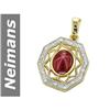Image 1 : 5.7 ct Star Ruby & Diamond Pendant 14kt Gold