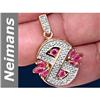 Image 1 : 0.97 ct Ruby & Diamond Pendant 14kt Gold