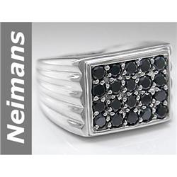 Hot New 2 ct Black Diamond Gents Ring 14kt Gold $1NR