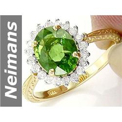 2.18 ct Green Apatite & Diamond Ring 14kt Gold