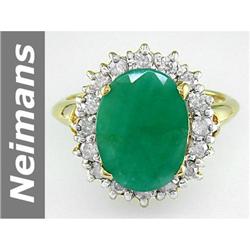 Hot 5.7 ct Emerald & Diamond Ring 14kt Gold No Res