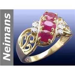 1.62 ct Ruby & Diamond Ring 14kt Gold