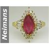 Image 1 : Stylish 2.7 ct Ruby & Diamond Ring 14kt Gold $1 NR
