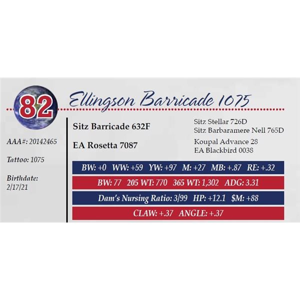 ELLINGSON BARRICADE 1075