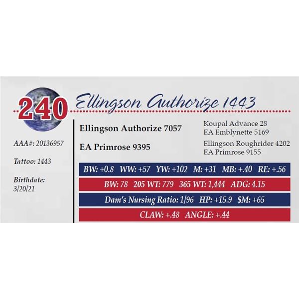 ELLINGSON AUTHORIZE 1443