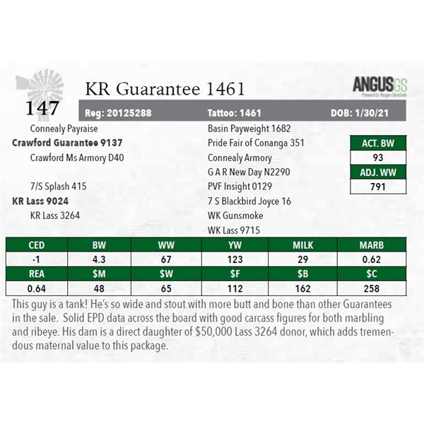 KR Guarantee 1461