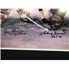 Image 2 : JEAN BELIVEAU AND JOHNNY BOWER SIGNED 20 X 26 CUSTOM FRAMED PHOTO (GCL COA)