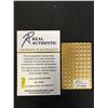 Image 2 : ROGER MOORE SIGNED JAMES BOND 007 GOLD PLAYING CARD (RA COA)