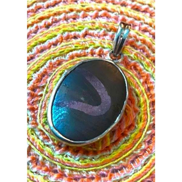 Australian Boulder Opal & Sterling Pendant