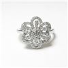 Image 1 : Diamond White Gold Flower Cocktail Ring