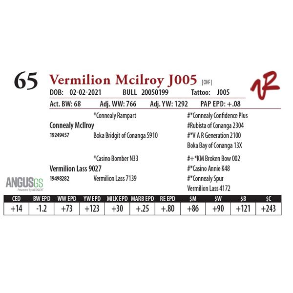 VERMILION MCILROY J005