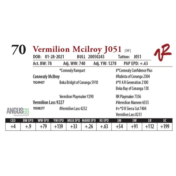 VERMILION MCILROY J051