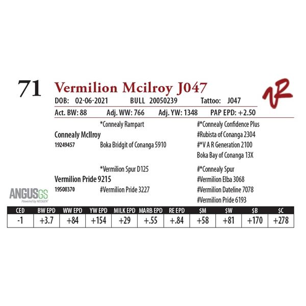 VERMILION MCILROY J047