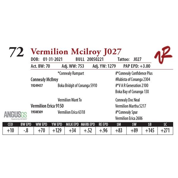 VERMILION MCILROY J027