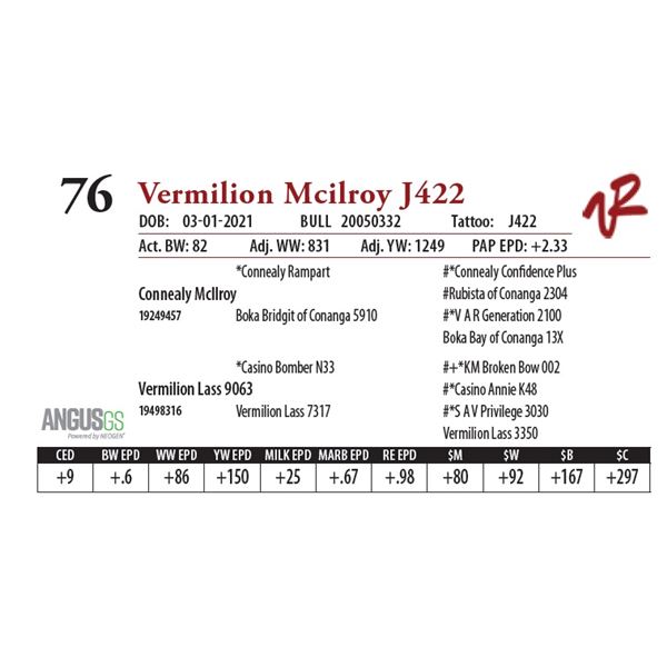 VERMILION MCILROY J422