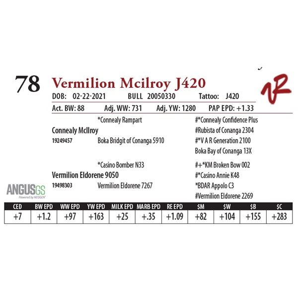 VERMILION MCILROY J420
