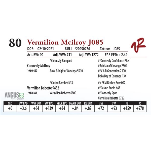 VERMILION MCILROY J085