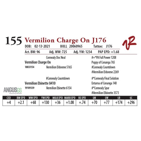 OUT OF SALE - VERMILION CHARGE ON J176