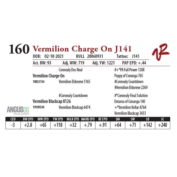 OUT OF SALE - VERMILION CHARGE ON J141