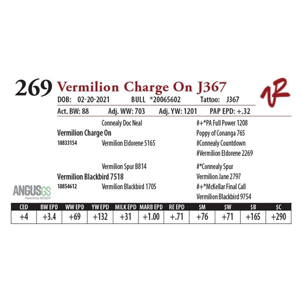 VERMILION CHARGE ON J367